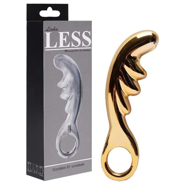Massageador de próstata metalizado na cor Dourado less hard