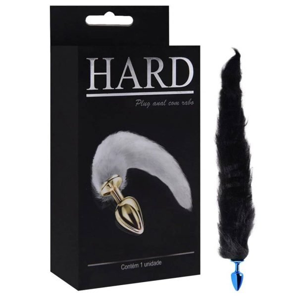 Plug Anal pequeno feito em Metal Azul com Rabo Longo Preto - Hard - Image 6