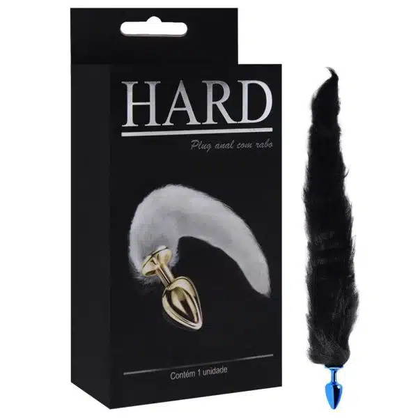Plug Anal pequeno feito em Metal Azul com Rabo Longo Preto - Hard - Image 6