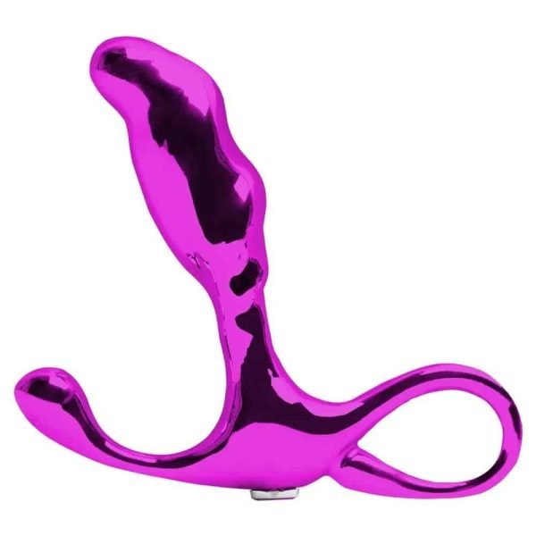 Hard - Massageador de próstata em metal com formato ergonômico e alça de segurança - 6,5 x 1,9 cm Rosa - Image 2