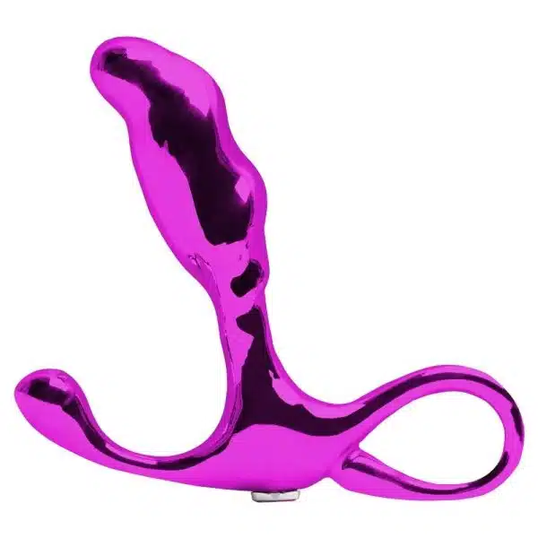 Hard - Massageador de próstata em metal com formato ergonômico e alça de segurança - 6,5 x 1,9 cm Rosa - Image 2