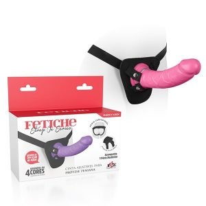 Cinta Ajustável com Pênis - Strap On Series - 19,5x4,5cm | Cor: Rosa