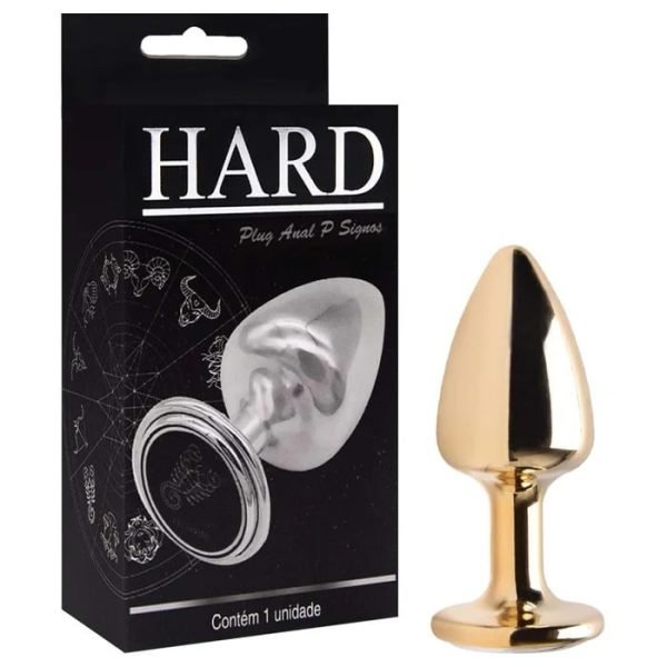 Plug Joia anal Pequeno dourado em metal com pedra - Hard signos - Image 8
