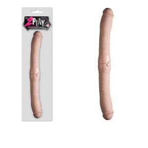 Pênis duplo grande com 10 modos de vibração 35 x 4 cm - 2 play