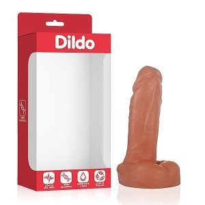 Pênis realista 15 cm com escroto e sem vibrador na cor pele - Terra dildo
