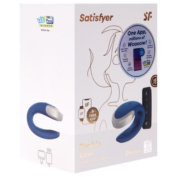 Vibrador De Casal Com 10 Modos De Vibração Satisfyer Double Love - Azul - Image 8