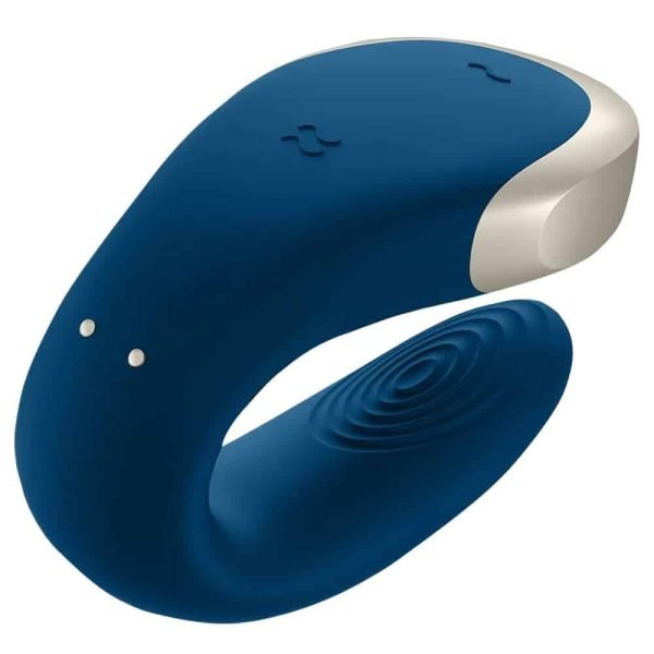 Vibrador De Casal Com 10 Modos De Vibração Satisfyer Double Love - Azul - Image 3