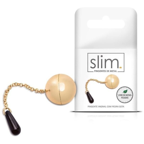 Sexy fantasy slim - Pingente vaginal feito em metal com berloque em forma de gota, são livres de metais pesados - 2,4 cm