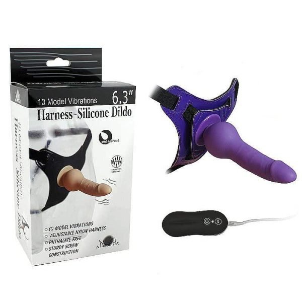 Pênis com Cinta e Vibrador de 10 Velocidades - Puro Silicone Toque Macio - Image 2