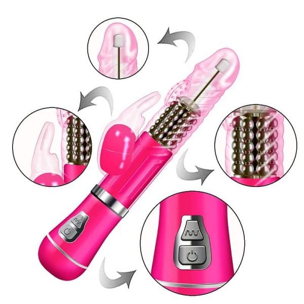 Vibrador Rotativo de Coelho 9 Modos de vibração e 6 Velocidades de Rotação - À Pilha - Image 7