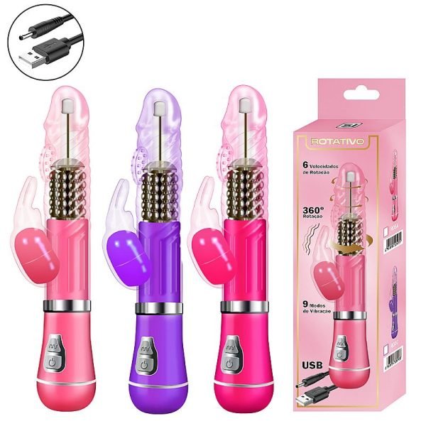 Vibrador Rotativo de Coelho - Recarregável