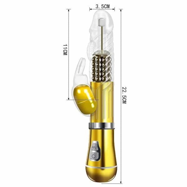 Vibrador Rotativo Coelho Cromado Recarregável – 9 Vibrações e 6 Velocidades - Image 8