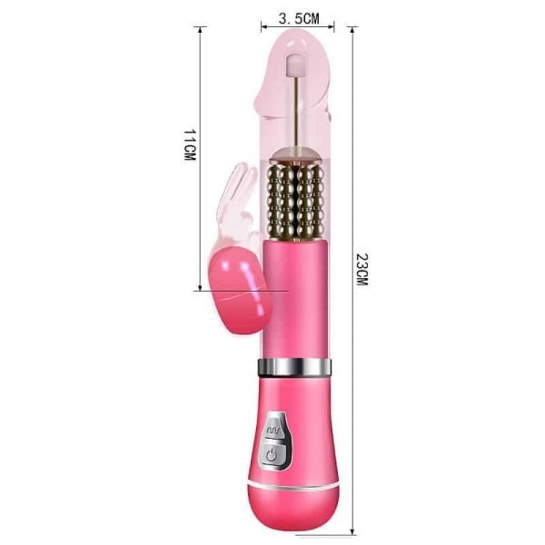 Vibrador Rotativo e estimulador de ponto G de Coelho á Pilha - Image 7