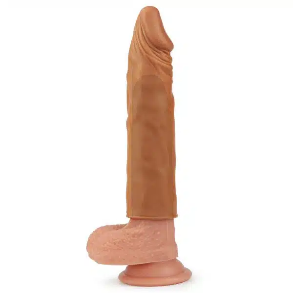 Pleasure x-tender series - Capa peniana morena extensora com glande definida preenchida e veias suaves - 19 x 3,8 cm - Image 2
