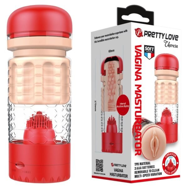 Pretty Love Emily - Masturbador de Vagina Realística com Língua Vibratória e Vibração Multivelocidade em Cyberskin