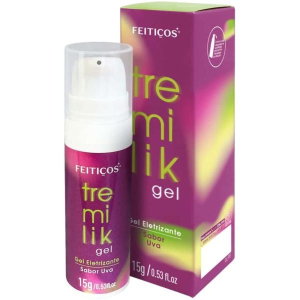 Tremilik Gel Vibrador Líquido Beijável com sabor uva 15g Feitiços