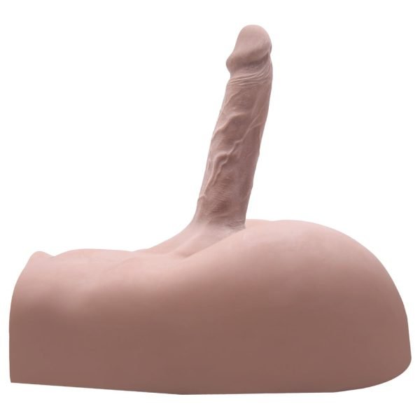 Masturbador feminino em cyberskin com pênis vertebrado, escroto e ânus - 32 x 26 cm - Image 12