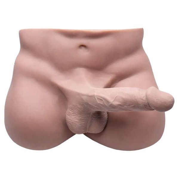 Masturbador feminino em cyberskin com pênis vertebrado, escroto e ânus - 32 x 26 cm - Image 4