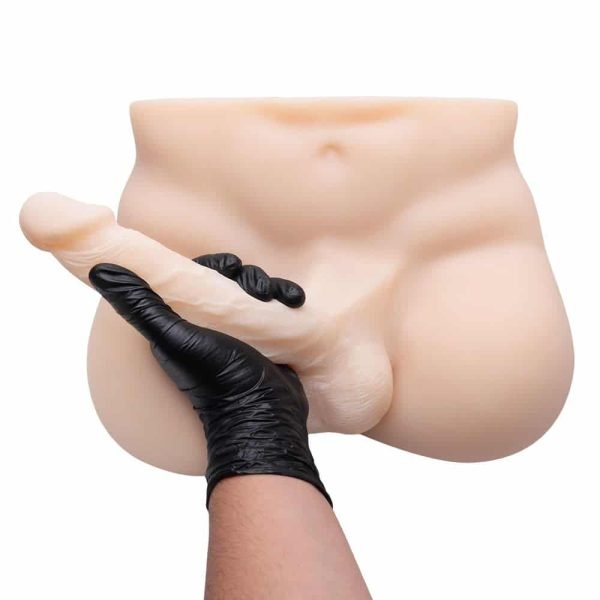 Masturbador feminino em cyberskin com pênis vertebrado, escroto e ânus - 32 x 26 cm - Image 11