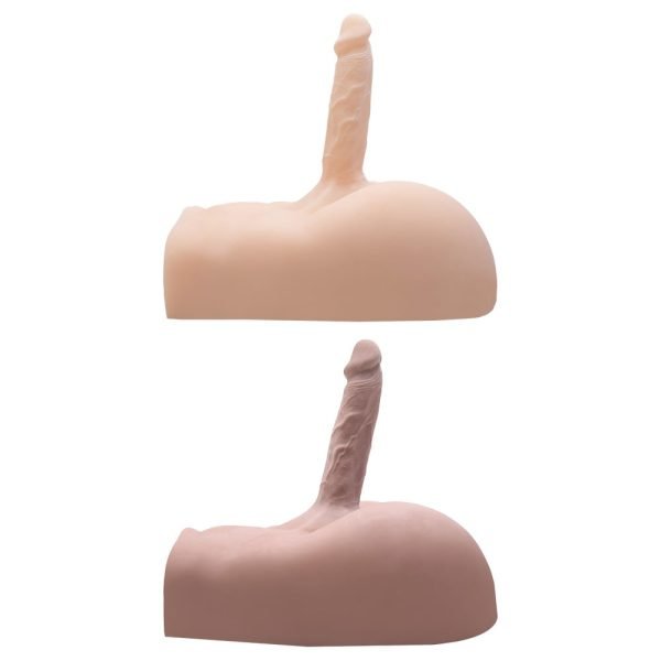 Masturbador feminino em cyberskin com pênis vertebrado, escroto e ânus - 32 x 26 cm - Image 9