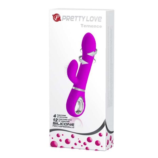 Pretty love ternence - Vibrador rotativo com estimulador de clítoris, recarregável em silicone com 4 modos de rotação - Image 5