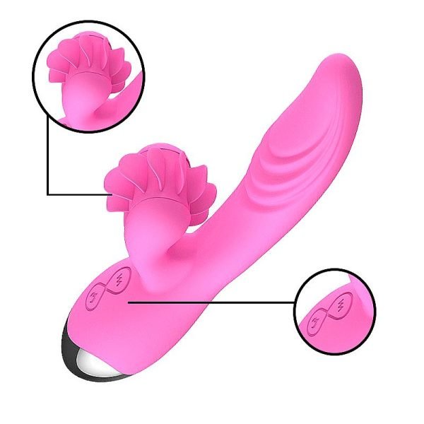 Dibe sex massager - Vibrador estimulador de ponto g e clítoris com efeito simulador de sexo oral com línguas giratóri - Image 2