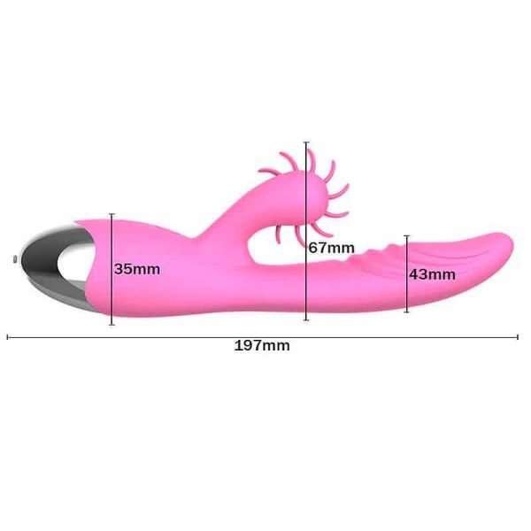 Dibe sex massager - Vibrador estimulador de ponto g e clítoris com efeito simulador de sexo oral com línguas giratóri - Image 4