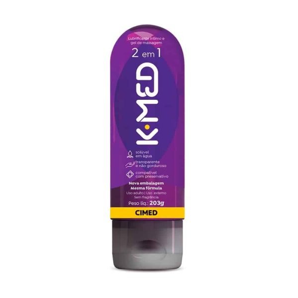 Lubrificante íntimo e Gel para massagem K-med grey 2 em 1 - 200 ml