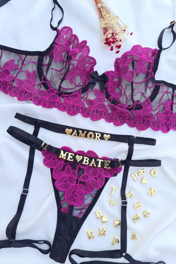 Conjunto lulu jaipur com preto tule pétala sem bojo com aro Personalizavel - Image 3
