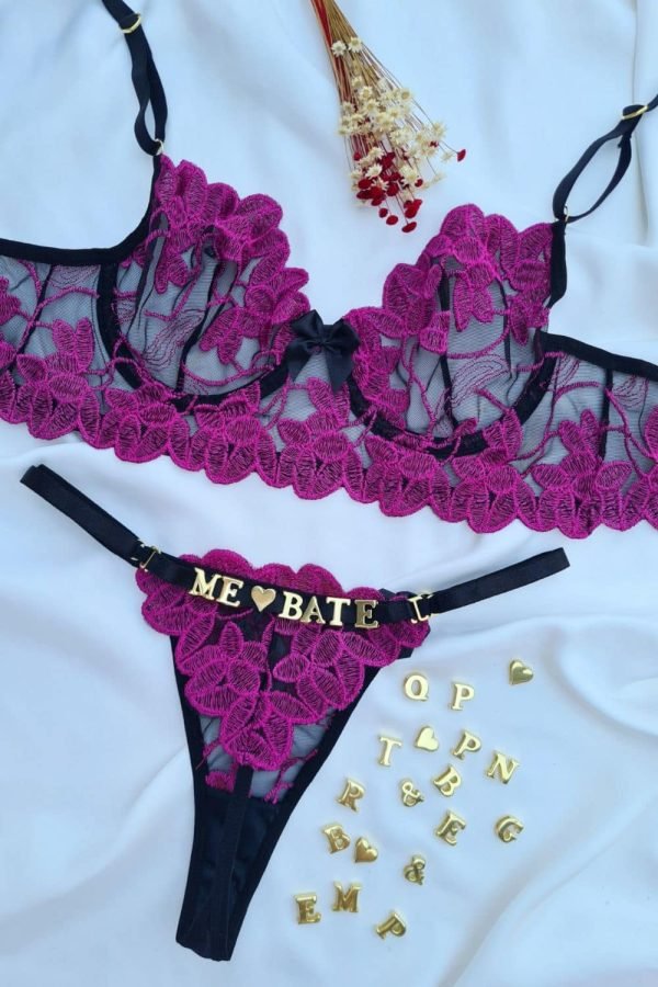 Conjunto lulu jaipur com preto tule pétala sem bojo com aro Personalizavel - Image 4