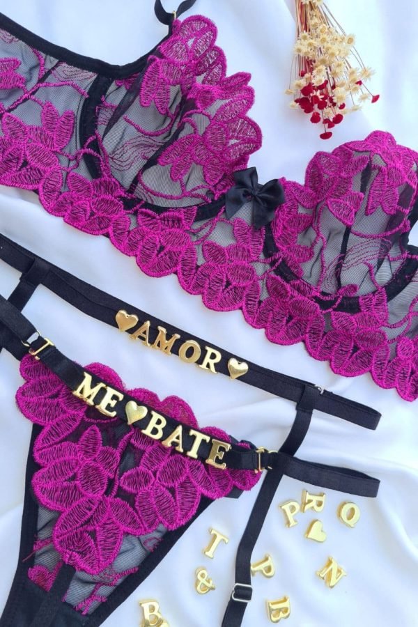 Conjunto lulu jaipur com preto tule pétala sem bojo com aro Personalizavel - Image 2