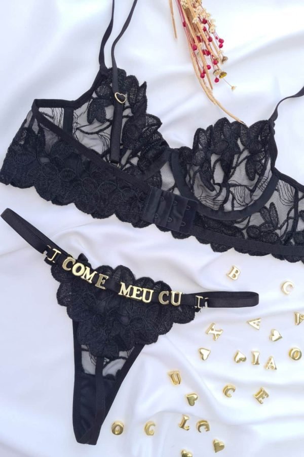 Conjunto sem bojo com aro lulu preto tule petala personalizavel - Image 3