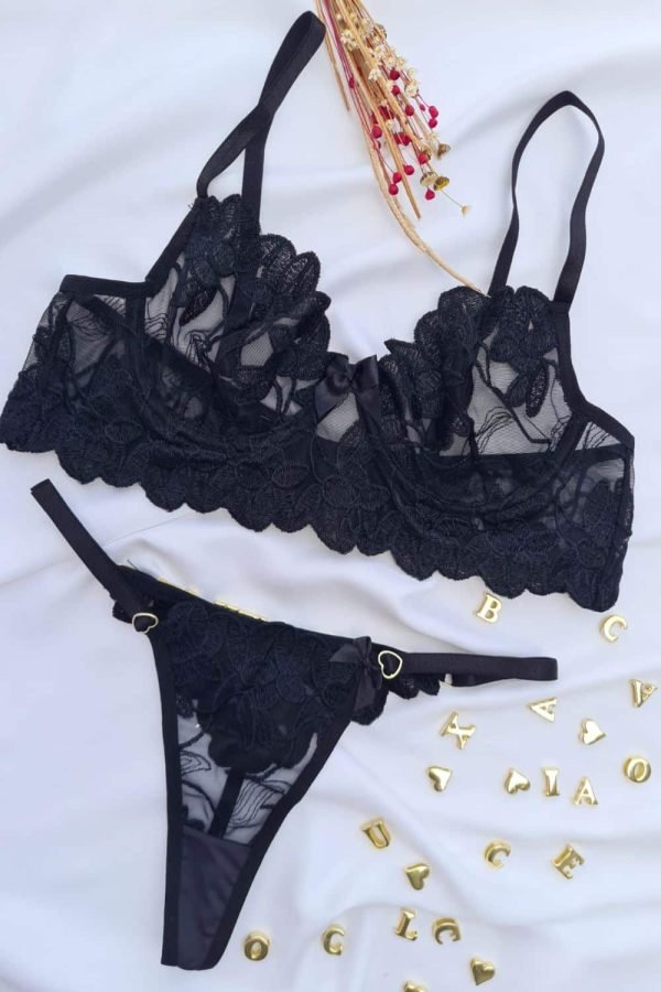 Conjunto sem bojo com aro lulu preto tule petala personalizavel - Image 2