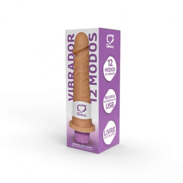 Penis realístico vibro com 12 modos de vibração 18x4,4cm sexy fantasy - Image 4