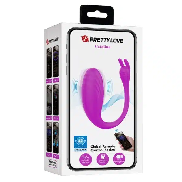 Bullet Recarregável em silicone com 12 modos de vibrações e controle remoto via app - Pretty love Catalina - Image 6