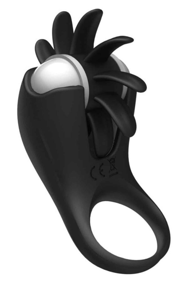 Anel Peniano Vibratório com Rotação de Língua Estimulador de Clitóris - Preto - Image 2