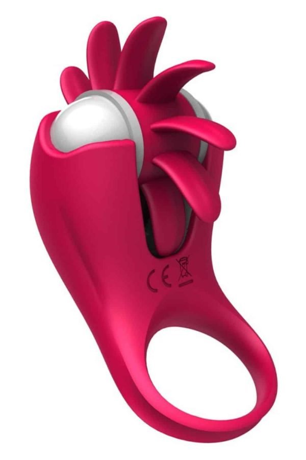 Anel Peniano Vibratório com Rotação de Língua Estimulador de Clitóris - Rosa - Image 2