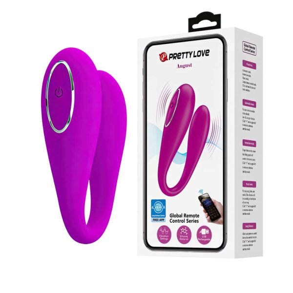 Pretty love August - Vibrador para casal recarregável com 12 modos de vibração por controle bluetooth - Image 2