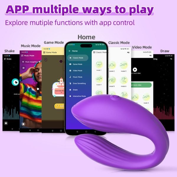 Vibrador para Casal Roxo com 10 Modos de Vibração,com Controle via Aplicativo - Mannuo - Image 8