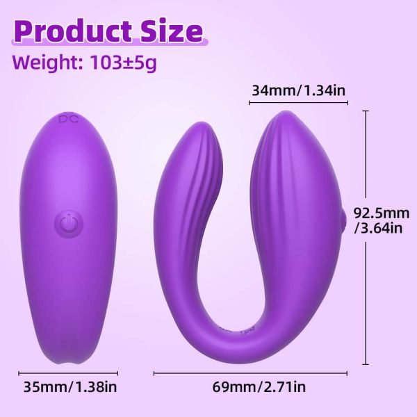 Vibrador para Casal Roxo com 10 Modos de Vibração,com Controle via Aplicativo - Mannuo - Image 10