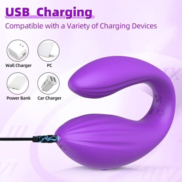 Vibrador para Casal Roxo com 10 Modos de Vibração,com Controle via Aplicativo - Mannuo - Image 9