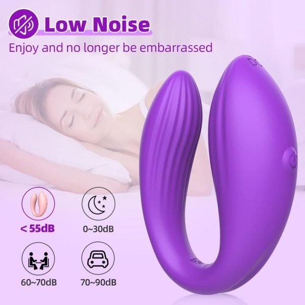 Vibrador para Casal Roxo com 10 Modos de Vibração,com Controle via Aplicativo - Mannuo - Image 12