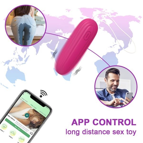 Vibrador Bullet de Longa Distância Controle via aplicativo com 9 modos de vibração - Pink
