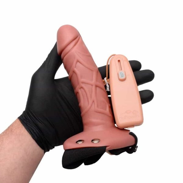 Capa Peniana Extensora 18 X 4,5Cm Cinto E Vibrador Hot Flowers - Image 6