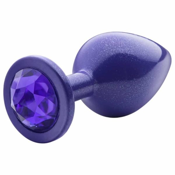 Lite Plug anal Roxo Médio com Glitter e Pedra Roxa - Image 3