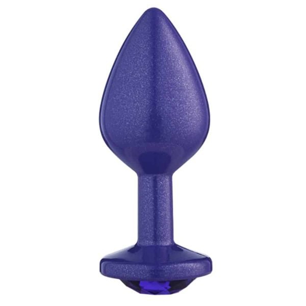 Lite Plug anal Roxo Médio com Glitter e Pedra Roxa - Image 2