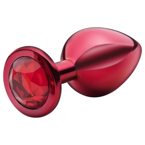 Lite Plug anal Vermelho Médio com Pedra Vermelha - Image 3