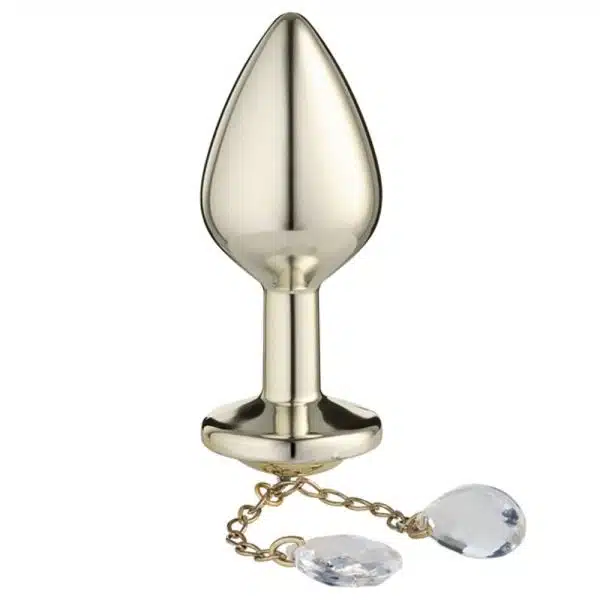 Lite Plug anal Dourado Médio com Pingente - Image 2