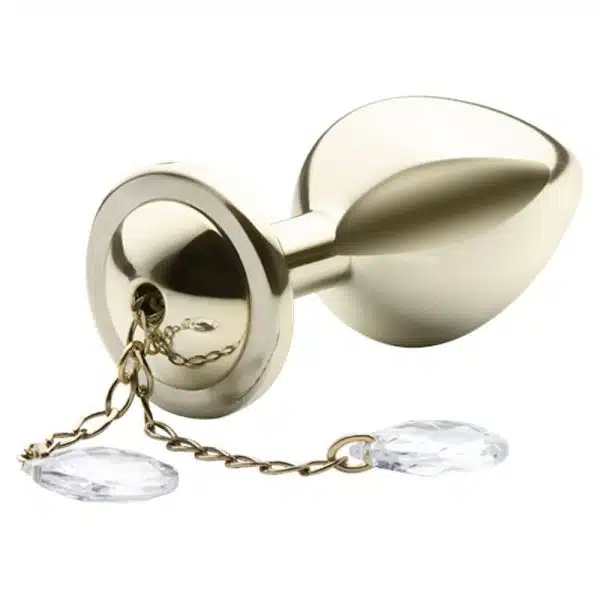Lite Plug anal Dourado Médio com Pingente - Image 3