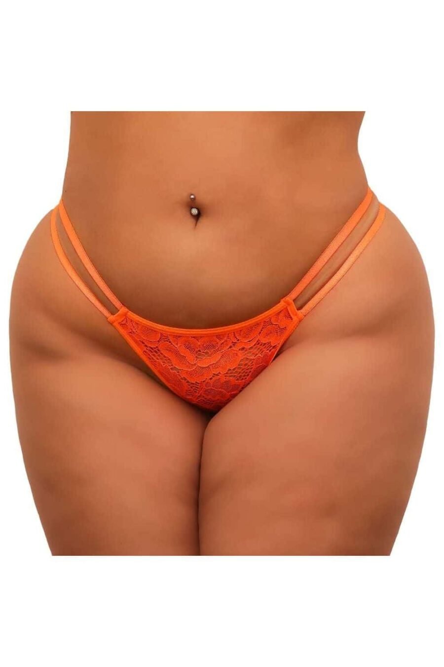 Calcinha Plus Size Personalizável Laranja Neon - Imagem 3